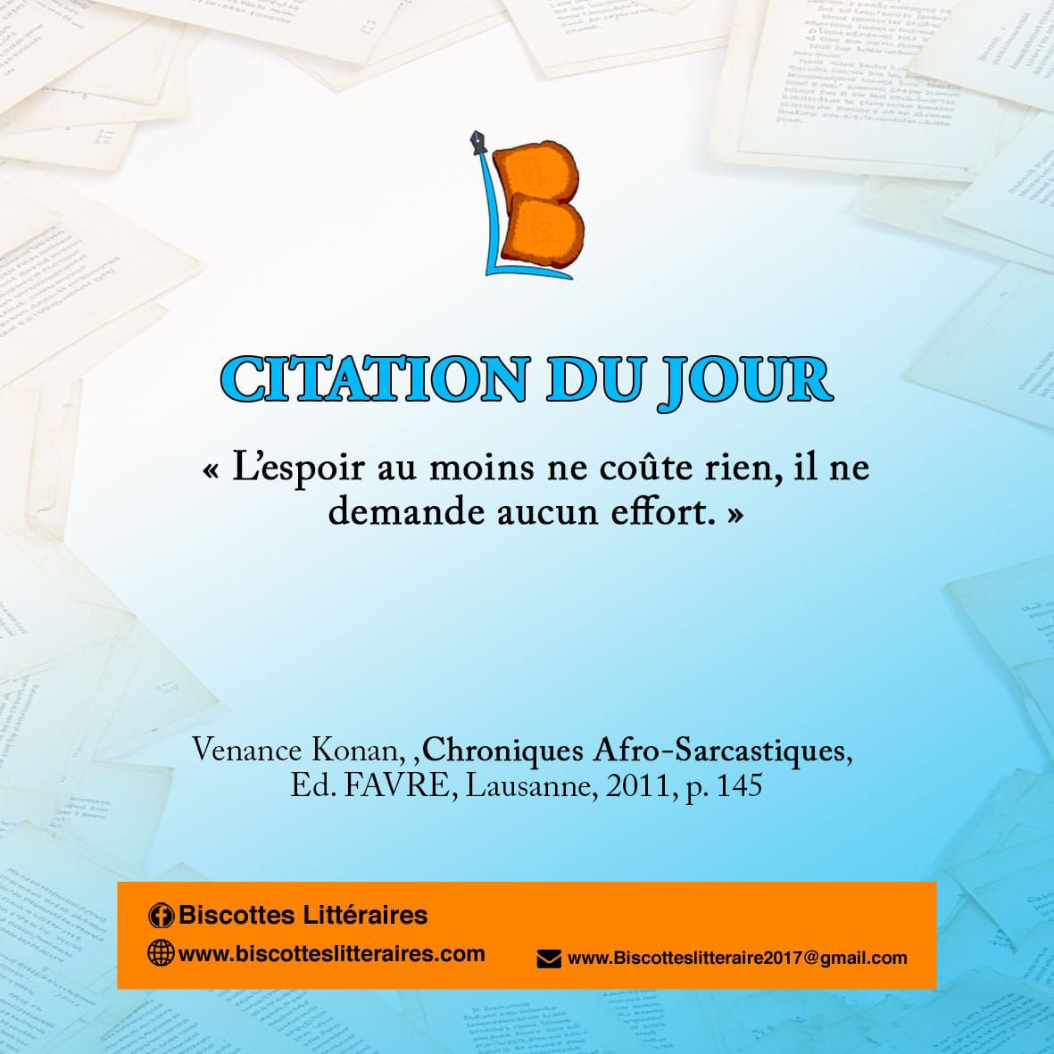 citation du jour – Venance Konan – Chroniques Afro‑Sarcastiques
